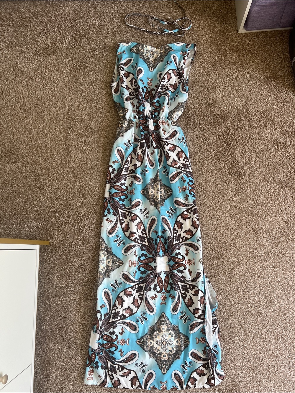 Blue Paisley Maxi Dress